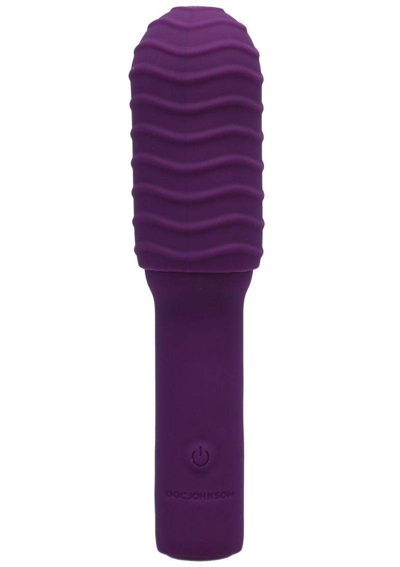 Pocket Rocket Elite Silicone Rechargeable Mini Vibrator With Removable Sleeve - Purple