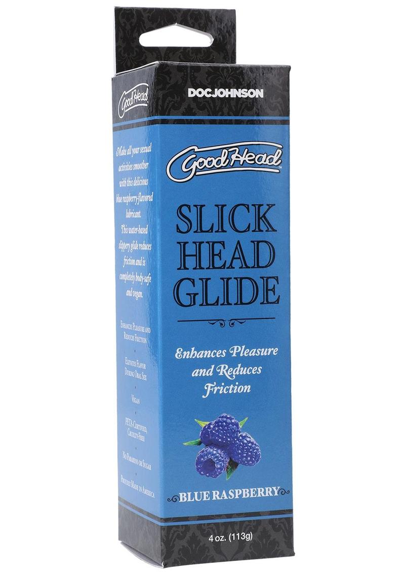 GoodHead Slick Head Glide Water Based Flavored Lubricant Blue Raspberry 4oz