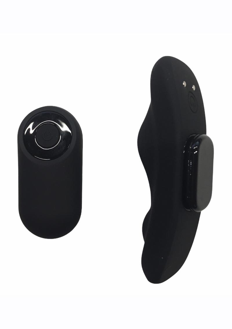 Temptasia Silicone Rechargeable Panty Vibe with Remote Control - Black