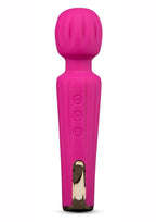 Blush Allana Velvet Rechargeable Silicone Wand Vibrator - Magenta/Rose Gold