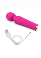 Blush Allana Velvet Rechargeable Silicone Wand Vibrator - Magenta/Rose Gold