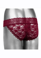 Rechargeable Lace Panty Vibe Set with Remote Control - Large/XLarge - Red