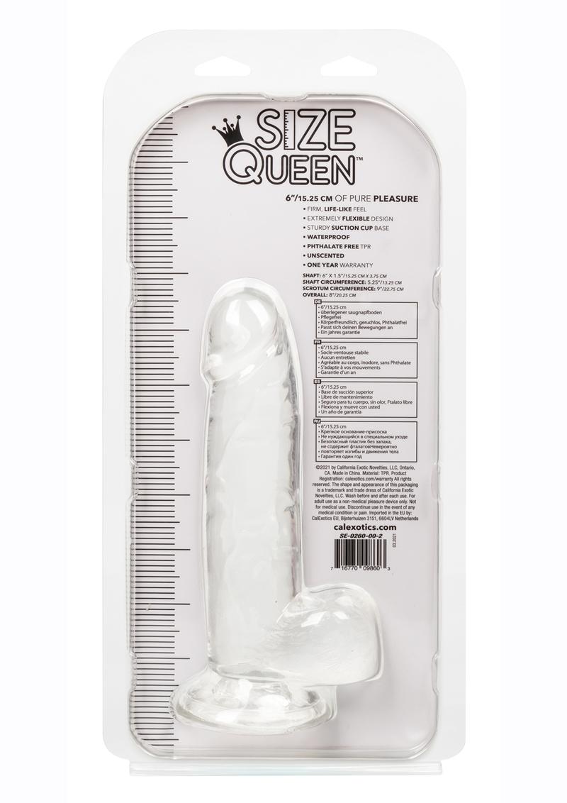 Size Queen Dildo - 6in - Clear