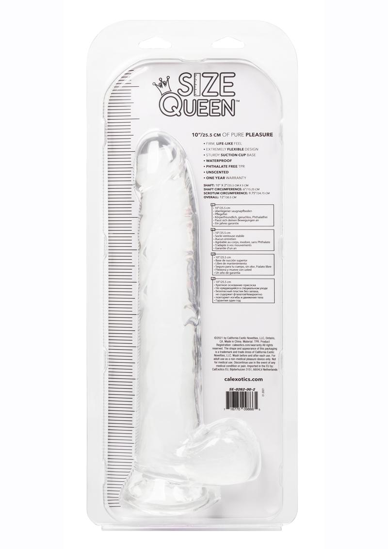 Size Queen Dildo 10in - Clear