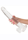 Size Queen Dildo with Balls 12in - Clear