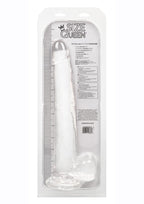 Size Queen Dildo with Balls 12in - Clear