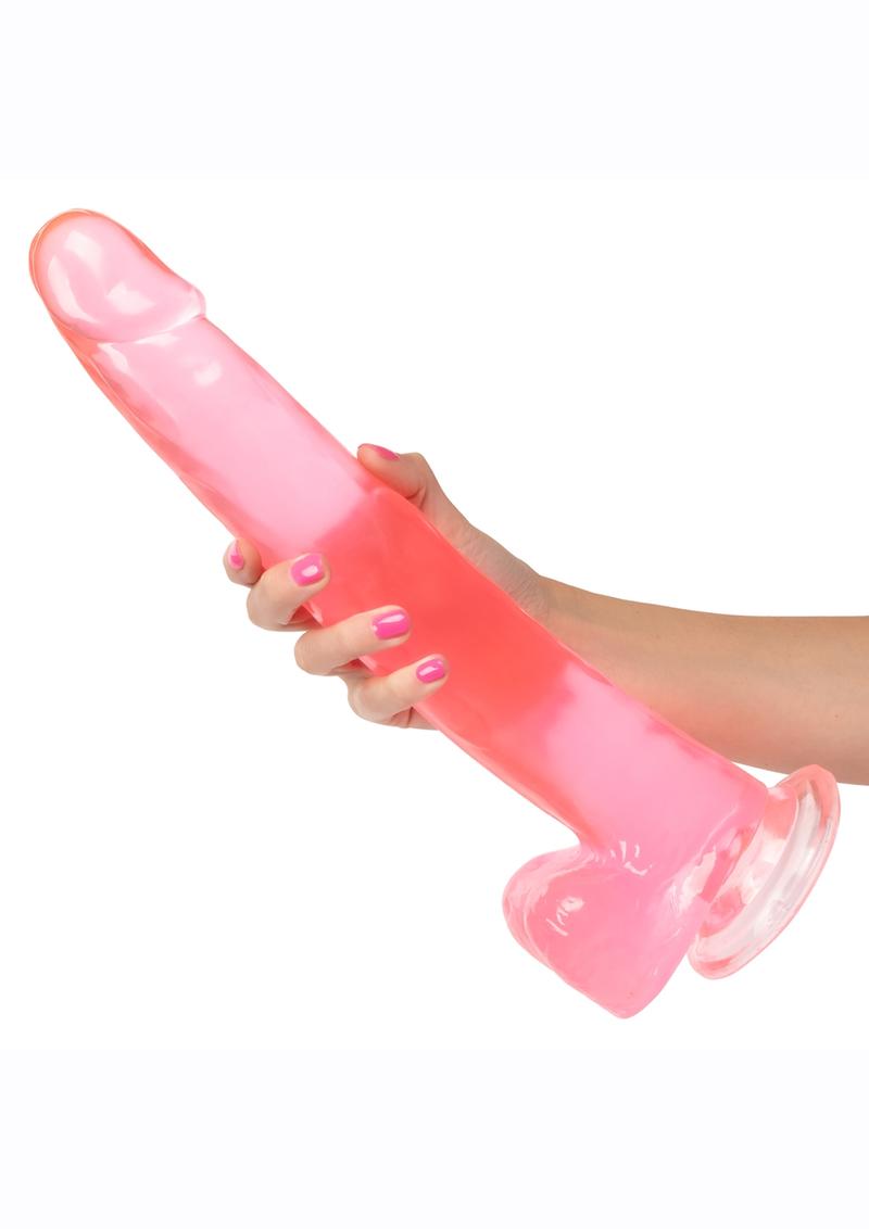 Size Queen Dildo with Balls 12in - Pink