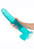 Size Queen Dildo with Balls 12in - Blue