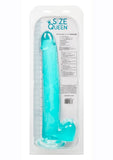 Size Queen Dildo with Balls 12in - Blue
