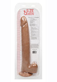 Size Queen Dildo with Balls 12in - Chocolate