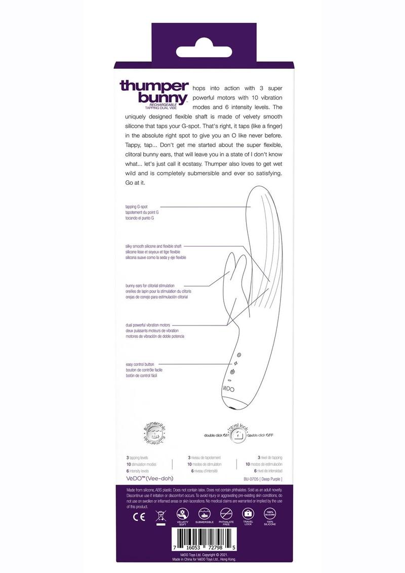 VeDO Thumper Bunny Silicone Rabbit Vibrator - Purple