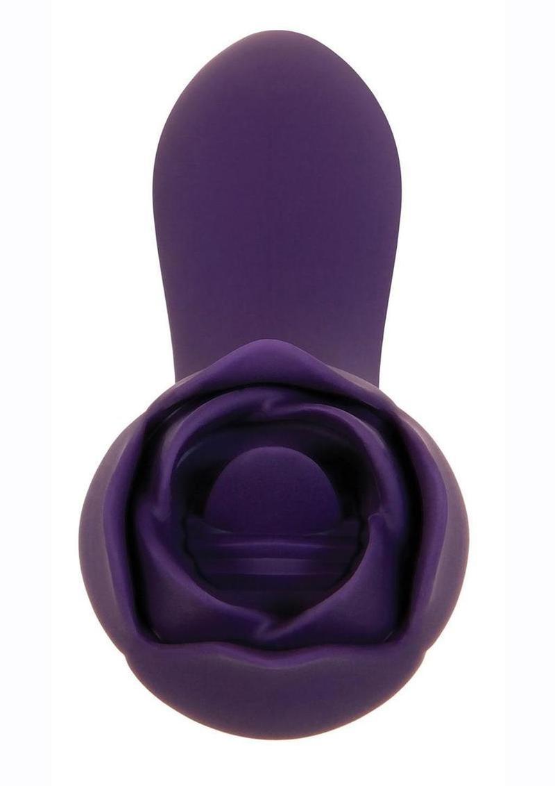 Thorny Rose Rechargeable Silicone Dual-End Vibrator - Purple