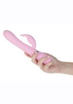 Pillow Talk Lively Rechargeable Silicone Rabbit Massager with Swarovski Crystal - Pink