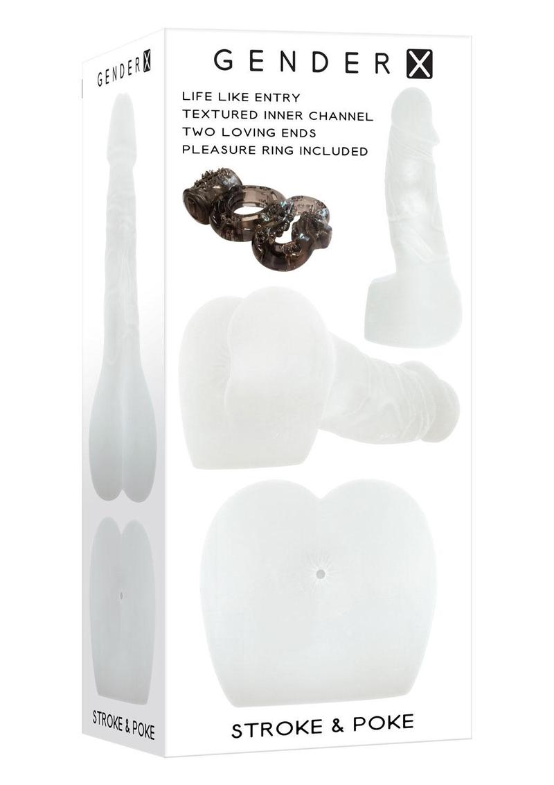 Gender X Stroke & Poke Vibrating Masturbator - Clear