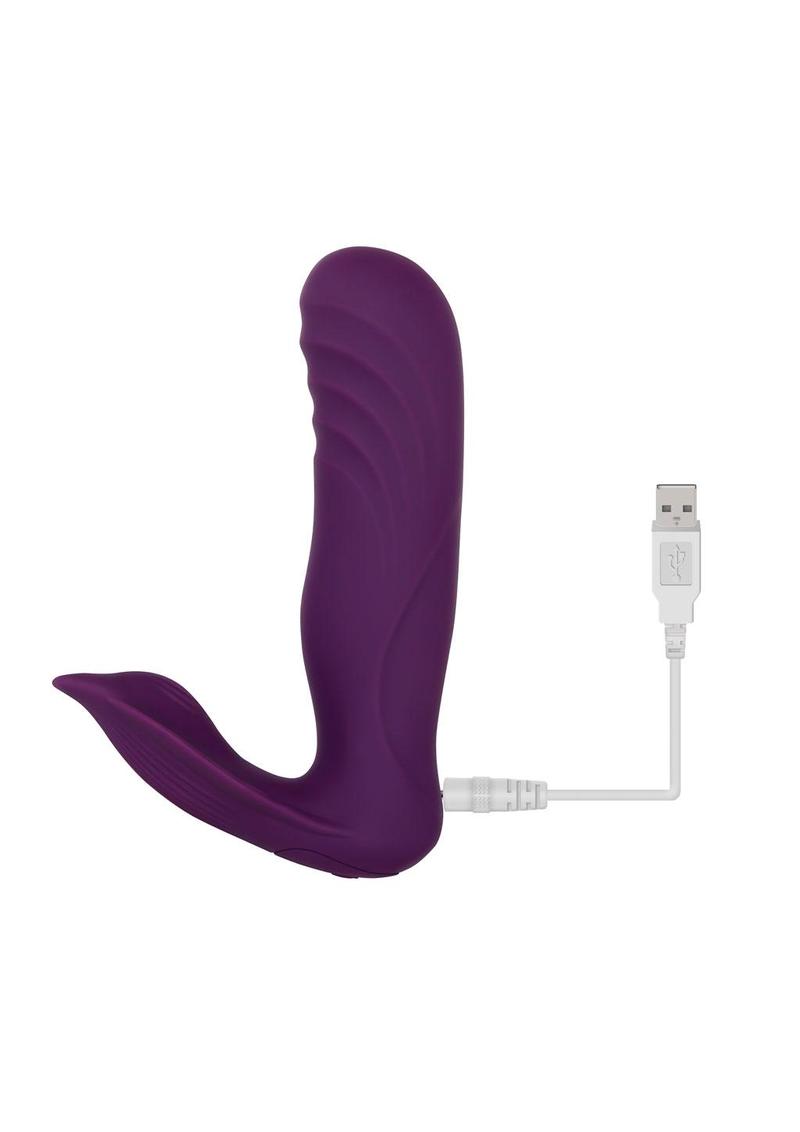 Gender X Velvet Hammer Rechargeable Silicone Wearable Vibrator with Remote Control - Purple