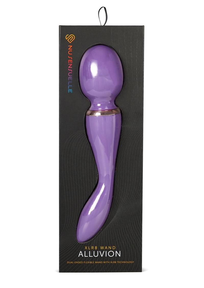 Nu Sensuelle XLR8 Alluvion Silicone Rechargeable Wand Massager - Purple/Rose Gold