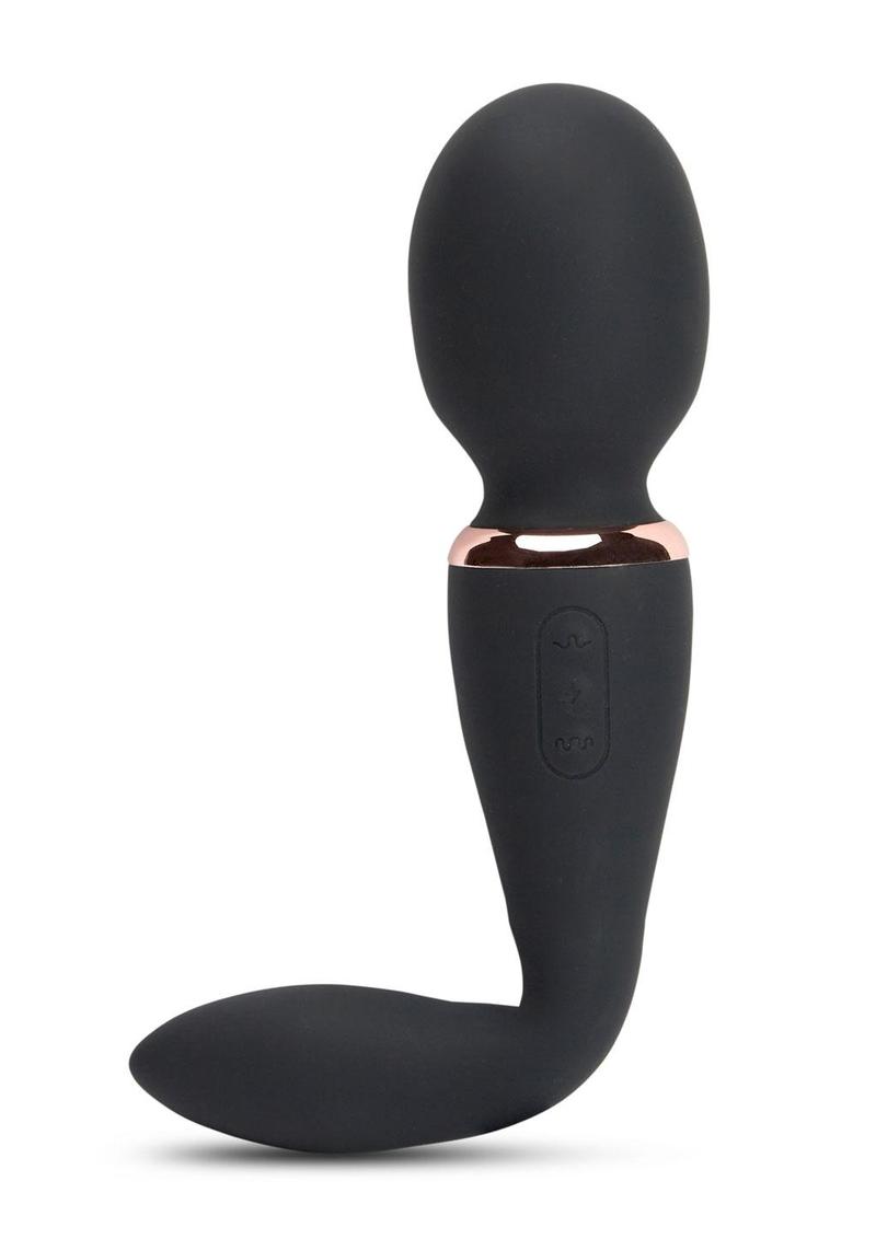 Nu Sensuelle XLR8 Alluvion Silicone Rechargeable Wand Massager - Black/Rose Gold