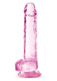 Naturally Yours Crystalline Dildo 7in - Rose