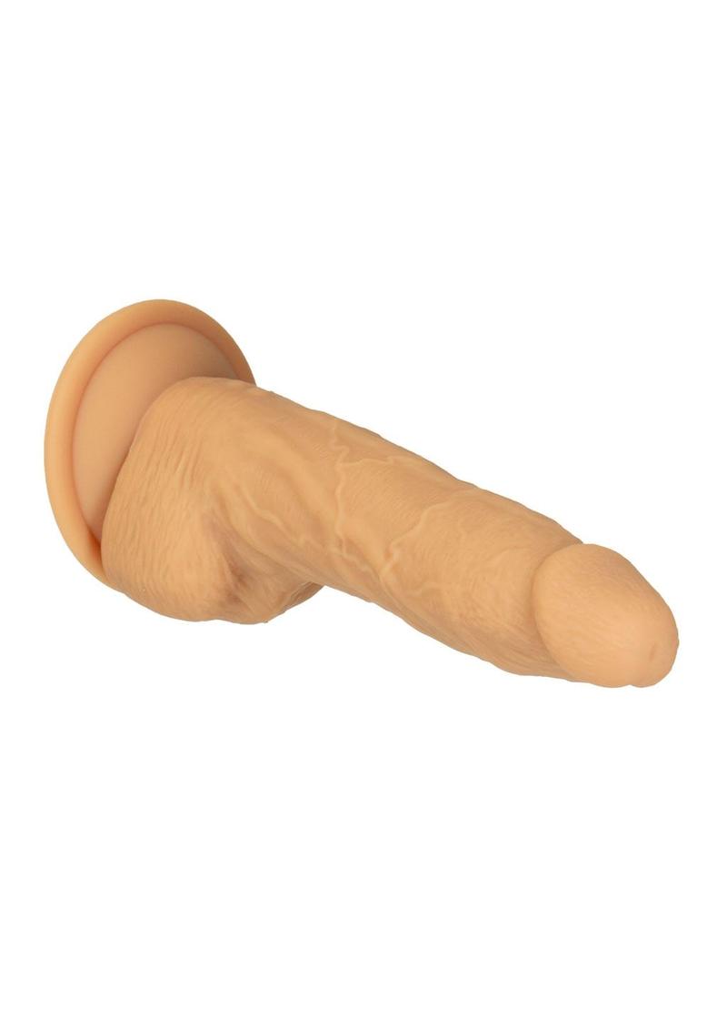 Naked Addiction Rechargeable Silicone Vibrating and Rotating Dildo with Remote Control 8in - Caramel