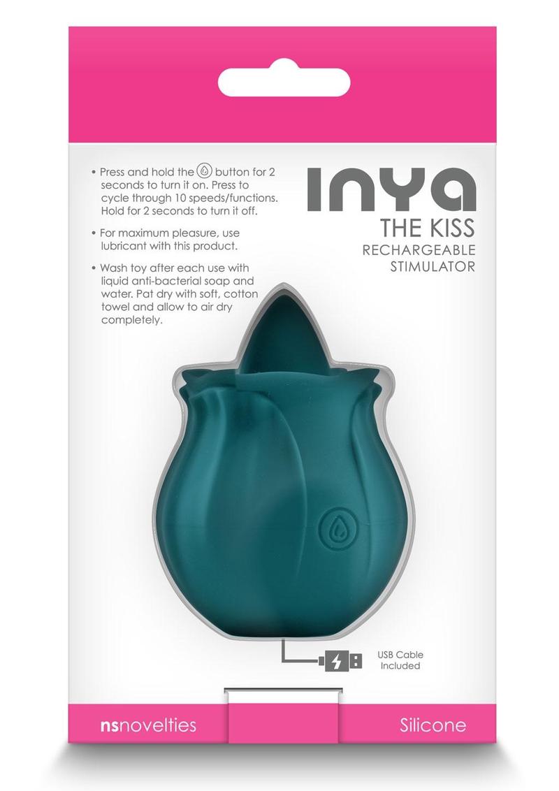 Inya The Kiss Rechargeable Silicone Clitoral Stimulator - Teal