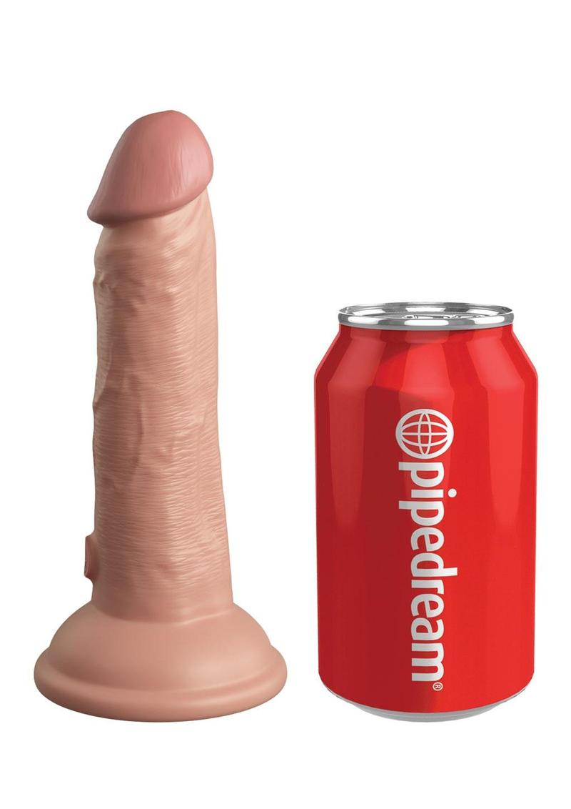 King Cock Elite Dual Density Silicone Dildo 6in - Vanilla