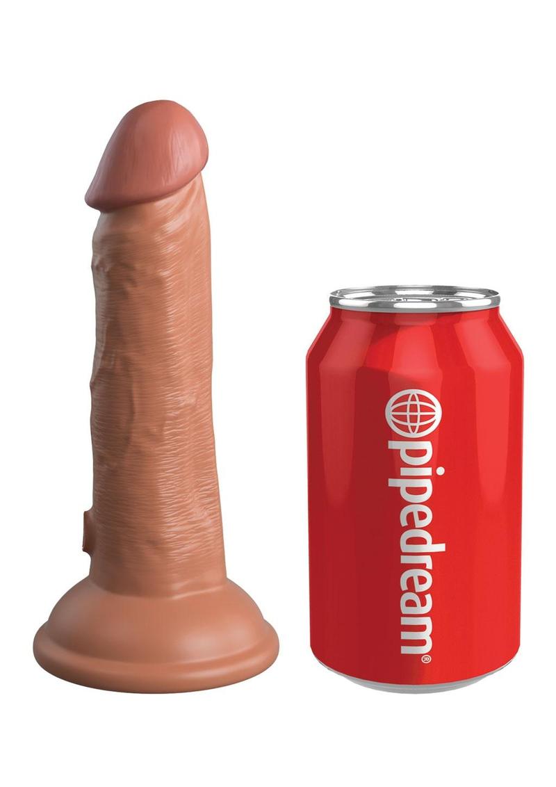 King Cock Elite Dual Density Silicone Dildo 6in - Caramel