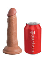 King Cock Elite Dual Density Silicone Dildo 6in - Caramel