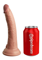 King Cock Elite Dual Density Silicone Dildo 7in - Vanilla
