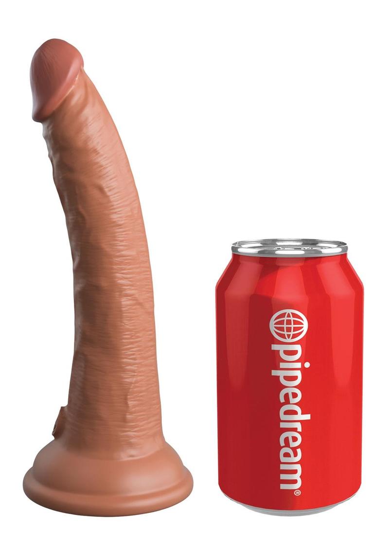 King Cock Elite Dual Density Silicone Dildo 7in - Caramel
