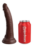 King Cock Elite Dual Density Silicone Dildo 7in - Chocolate