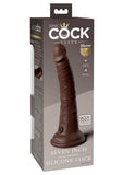 King Cock Elite Dual Density Silicone Dildo 7in - Chocolate