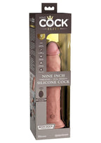 King Cock Elite Dual Density Vibrating Rechargeable Silicone Dildo with Remote Control 9in - Vanilla