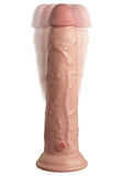 King Cock Elite Dual Density Vibrating Rechargeable Silicone Dildo with Remote Control 9in - Vanilla