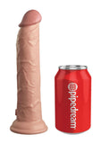 King Cock Elite Dual Density Vibrating Rechargeable Silicone Dildo with Remote Control 9in - Vanilla