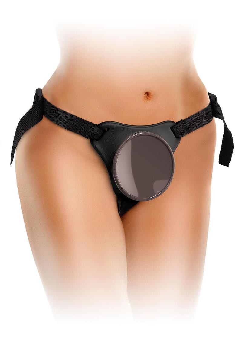 King Cock Deluxe Silicone Body Dock Strap-on Kit With Swinging Crown Jewels and Dildo 8in - Vanilla/Black