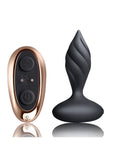 Desire Rechargeable Silicone Anal Plug - Black/Rose Gold