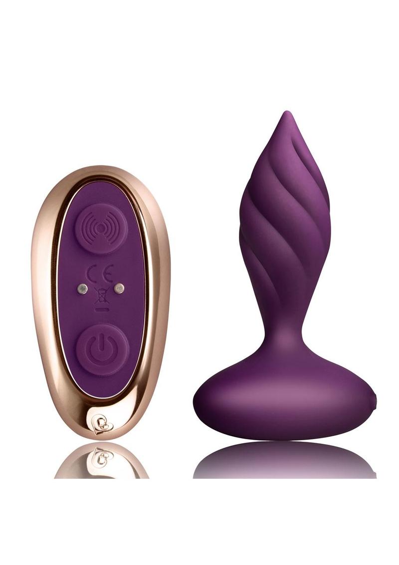Desire Rechargeable Silicone Anal Plug - Purple/Rose Gold