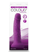 Colours Pleasures Silicone Vibrating Dildo 7in - Purple