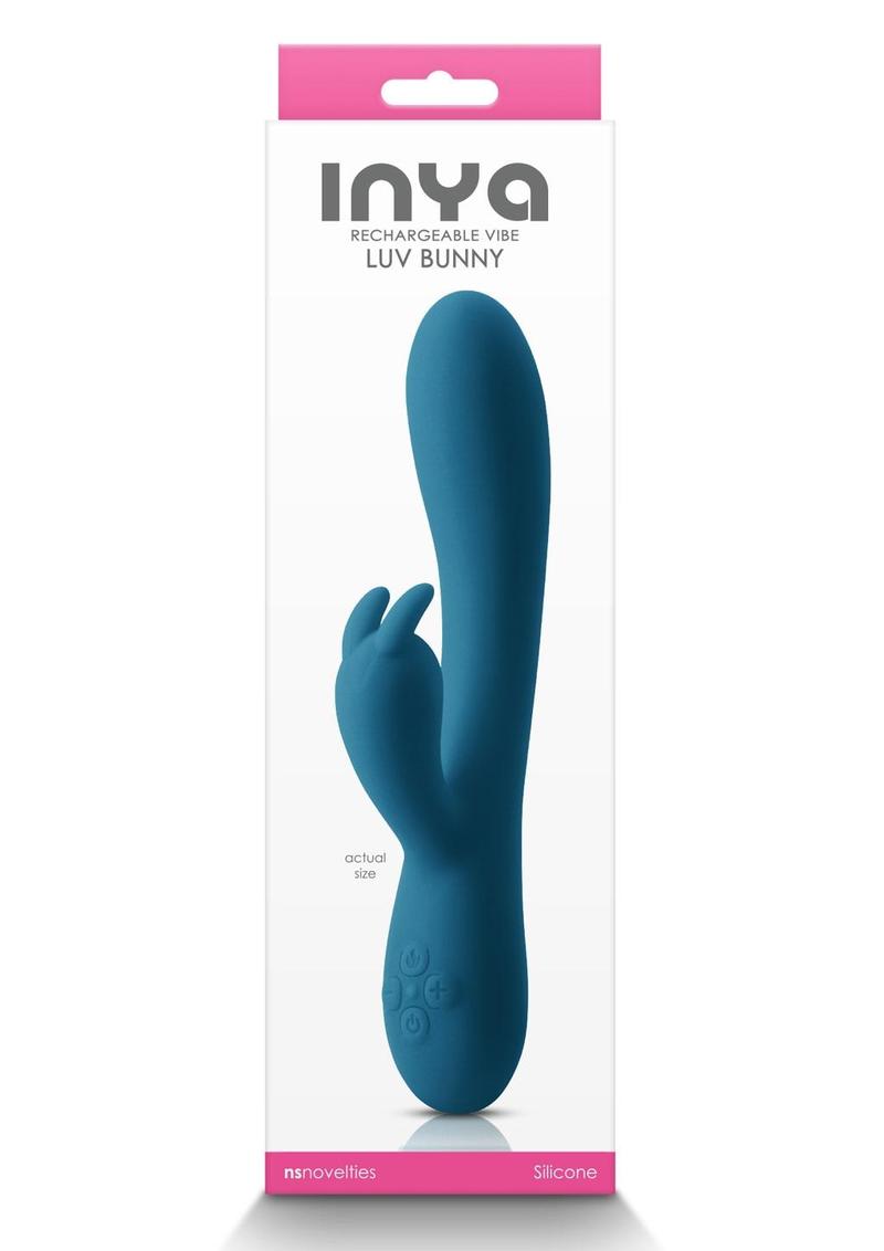 Inya Love Bunny Rechargeable Silicone Rabbit Vibrator - Teal