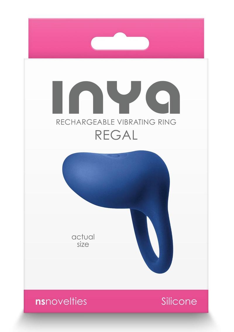 Inya Regal Rechargeable Silicone Cock Ring - Blue