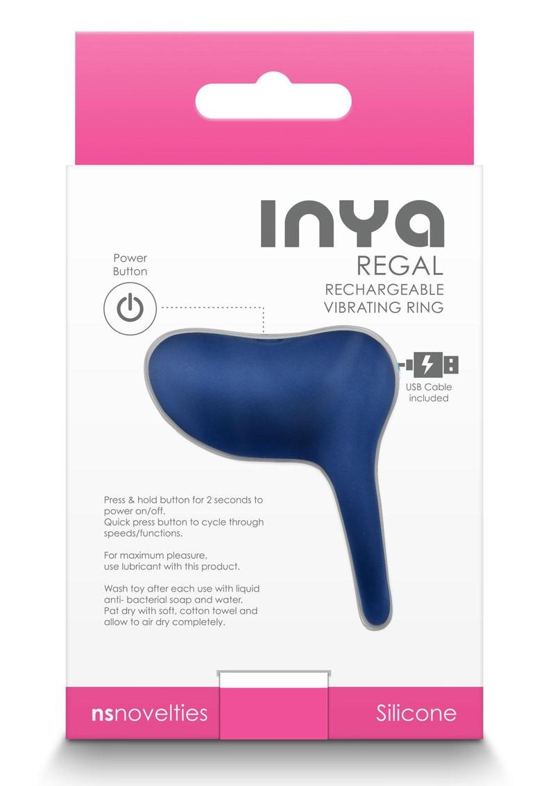 Inya Regal Rechargeable Silicone Cock Ring - Blue