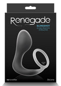Renegade Slingshot Silicone Cock Ring with Butt Plug - Black