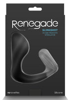 Renegade Slingshot Silicone Cock Ring with Butt Plug - Black