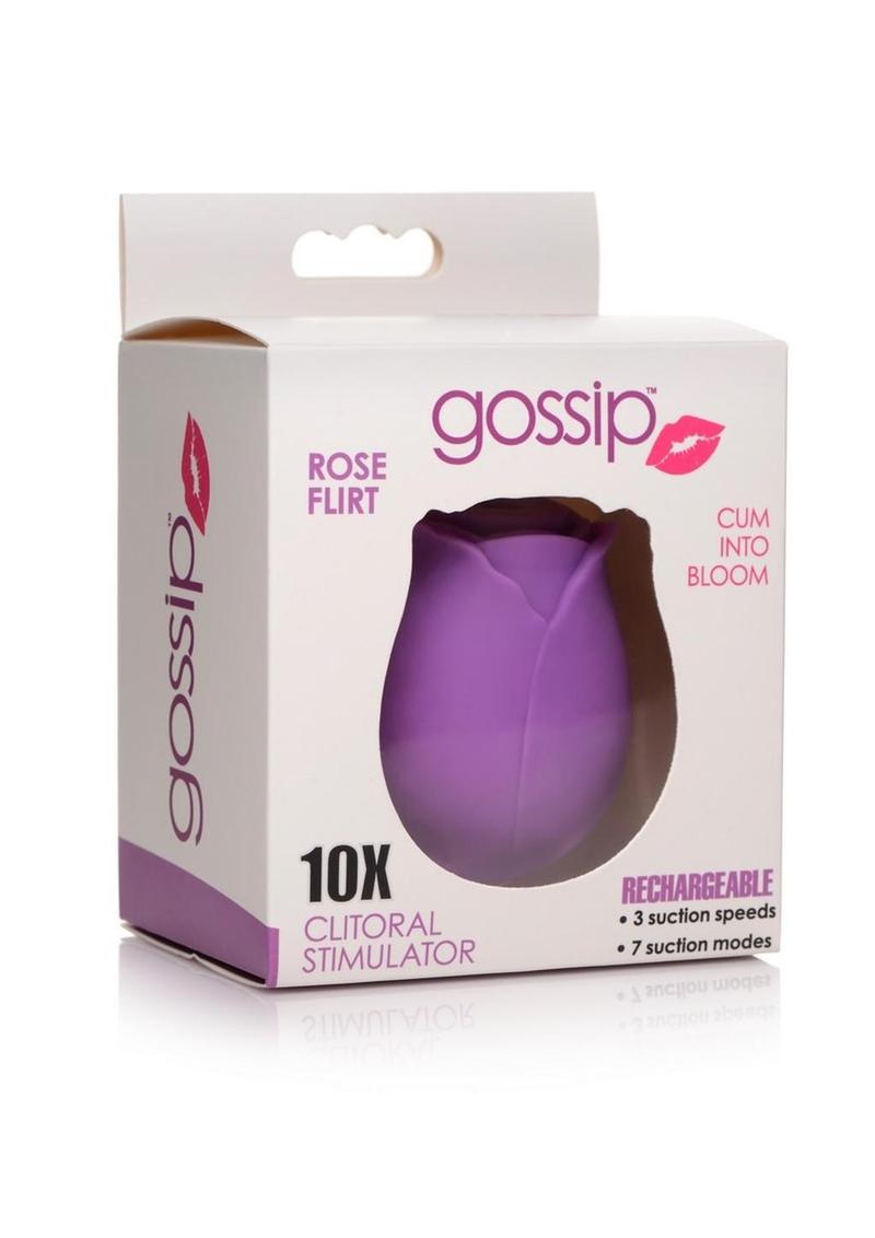 Gossip Rose Flirt 10X Rechargeable Silicone Clitoral Stimulator - Purple