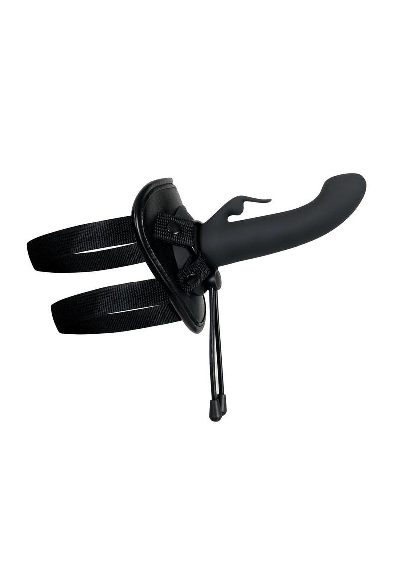 Heavenly Harness Kit Rechargeable Silicone Vibrator with Remote Control - Black