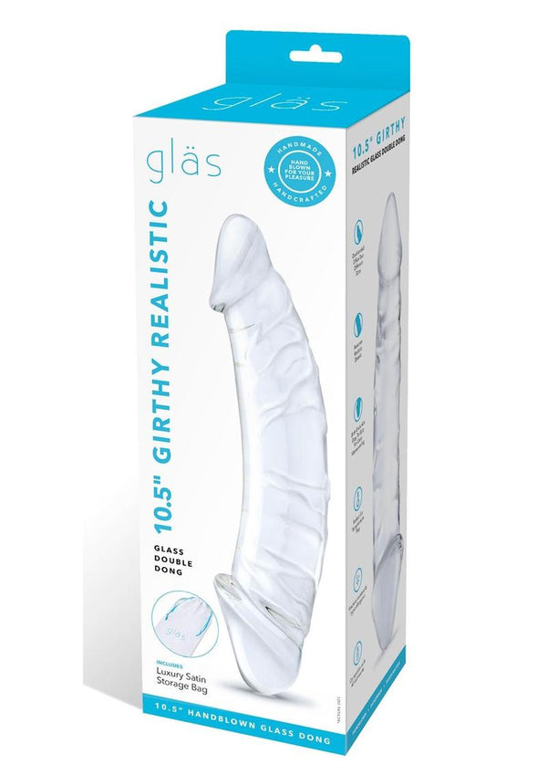 Gläs 10.5" Girthy Realistic Glass Double Dong