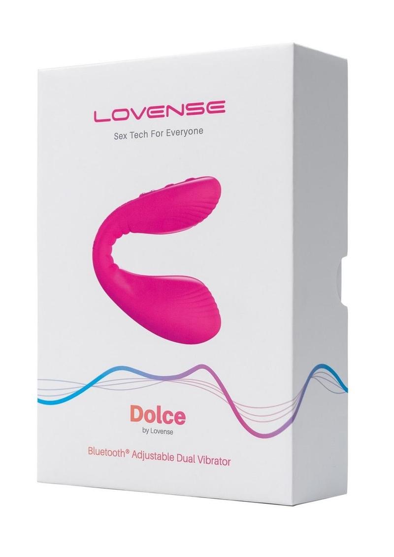 Lovense Dolce App Compatible Silicone Rechargeable Dual Vibrator - Pink