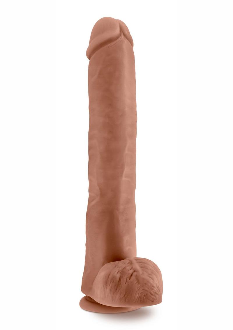 Au Naturel Daddy Sensa Feel Dual Density Dildo with Balls 14in - Caramel