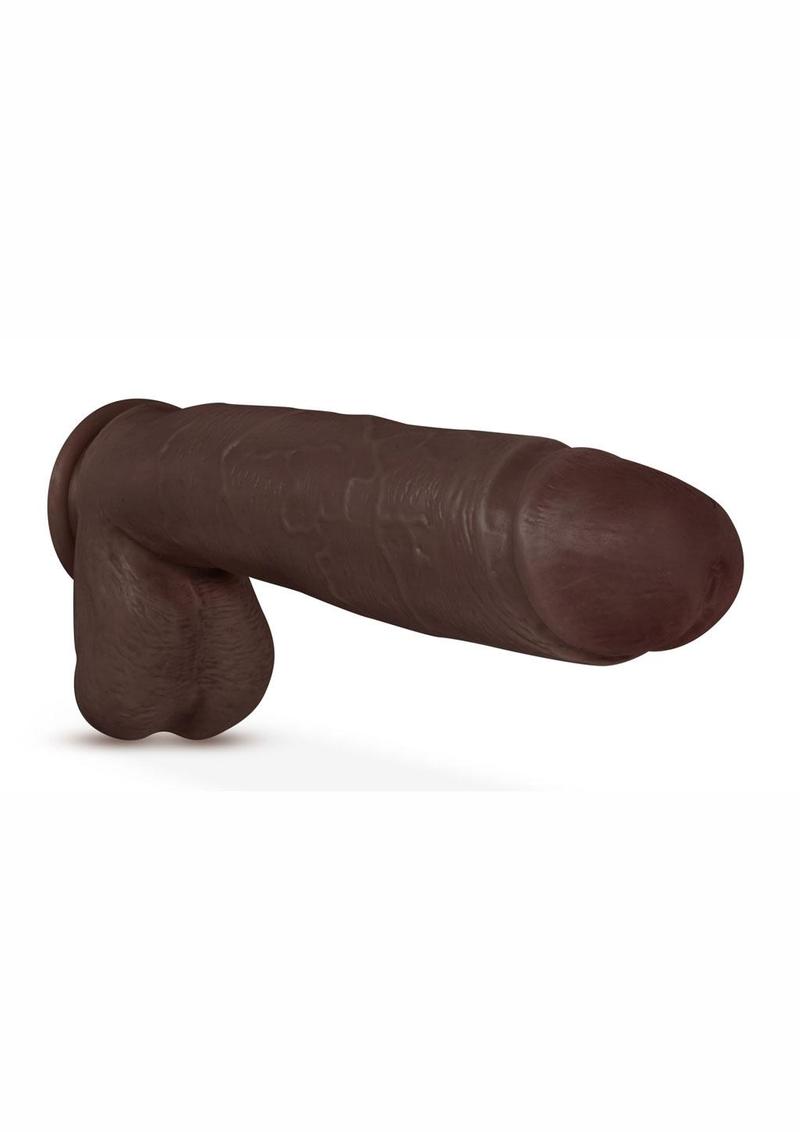 Au Naturel Huge Sensa Feel Dildo with Suction Cup 10in - Chocolate