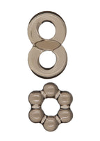 PowerBullet Got Big D Super Stretch Cock Rings (2 pack) - Black